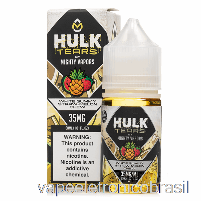 Vape Recarregável Goma Branca Palha Melão Mascar - Hulk Tear Sais - 30ml 35mg